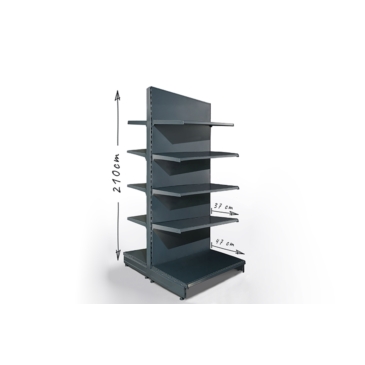 Gondola sklepowa H210cm, półki 2x47cm, 8x37cm