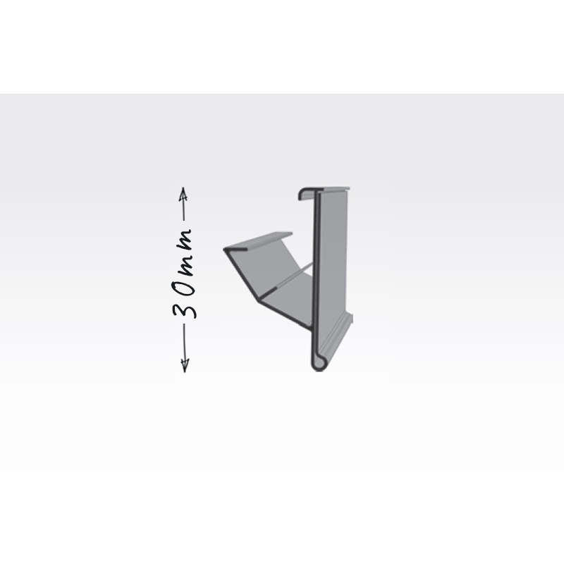 Listwa cenowa nakładana LS30, bezbarwna