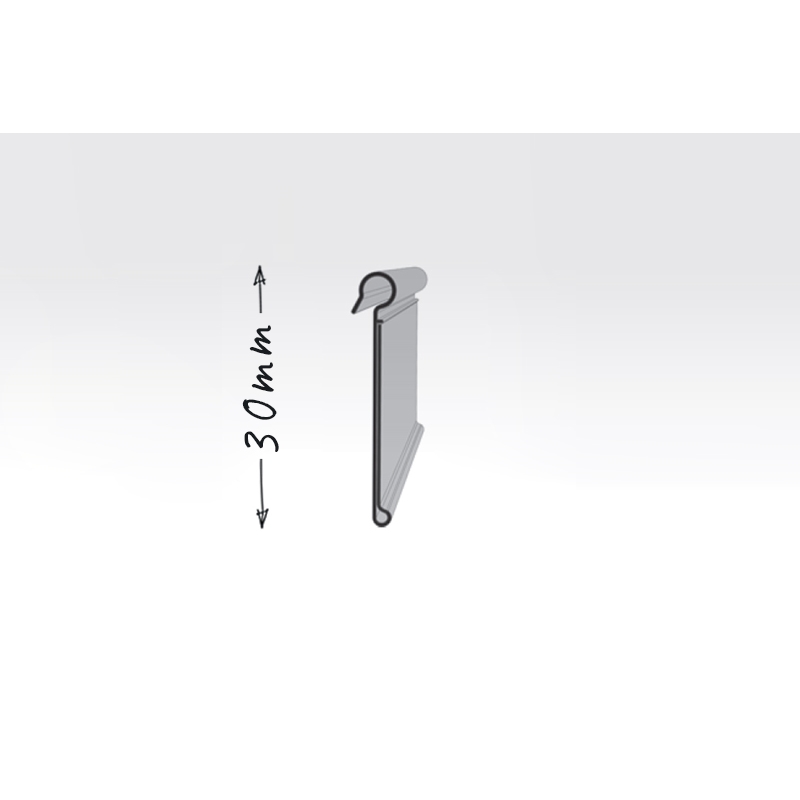 Listwa cenowa nakładana na kosze DRA30, bezbarwna