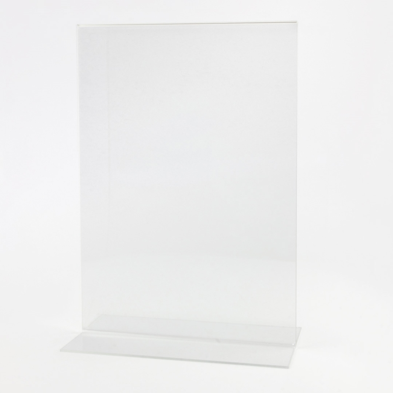 Stojaczek informacyjny T, bezbarwny, różne formaty