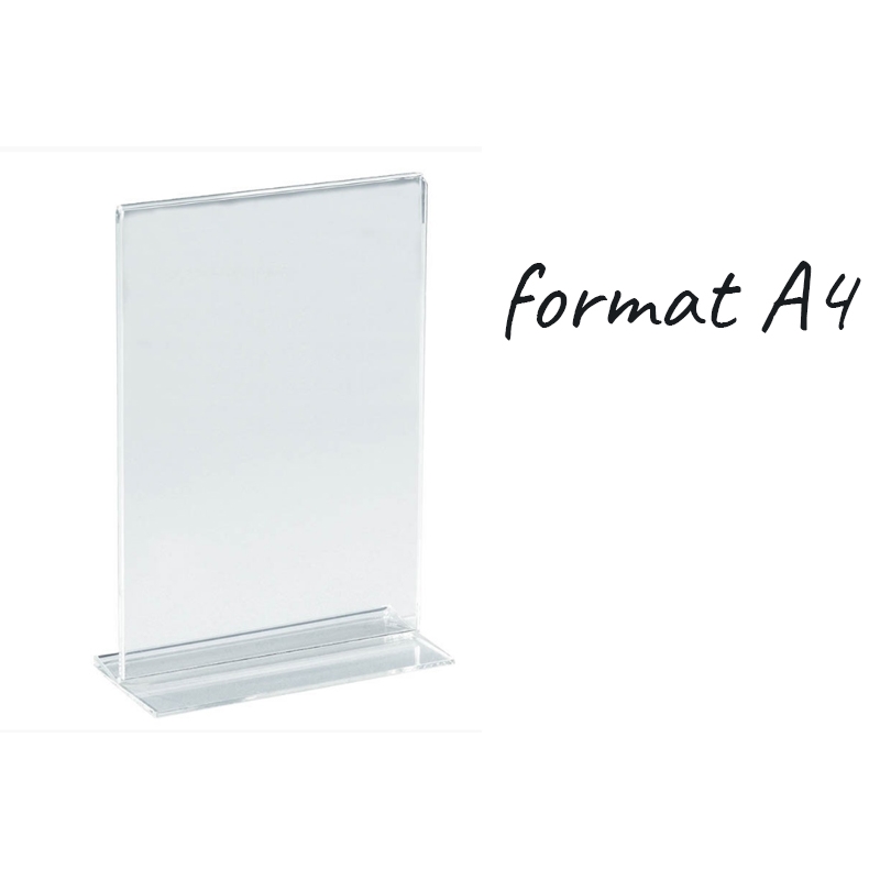 Stojaczek informacyjny T, bezbarwny, różne formaty