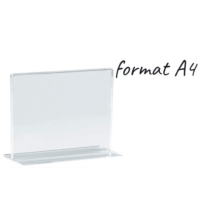 Stojaczek informacyjny T, bezbarwny, różne formaty