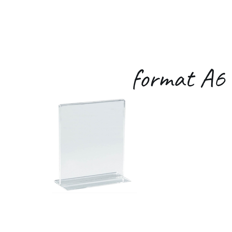 Stojaczek informacyjny T, bezbarwny, różne formaty