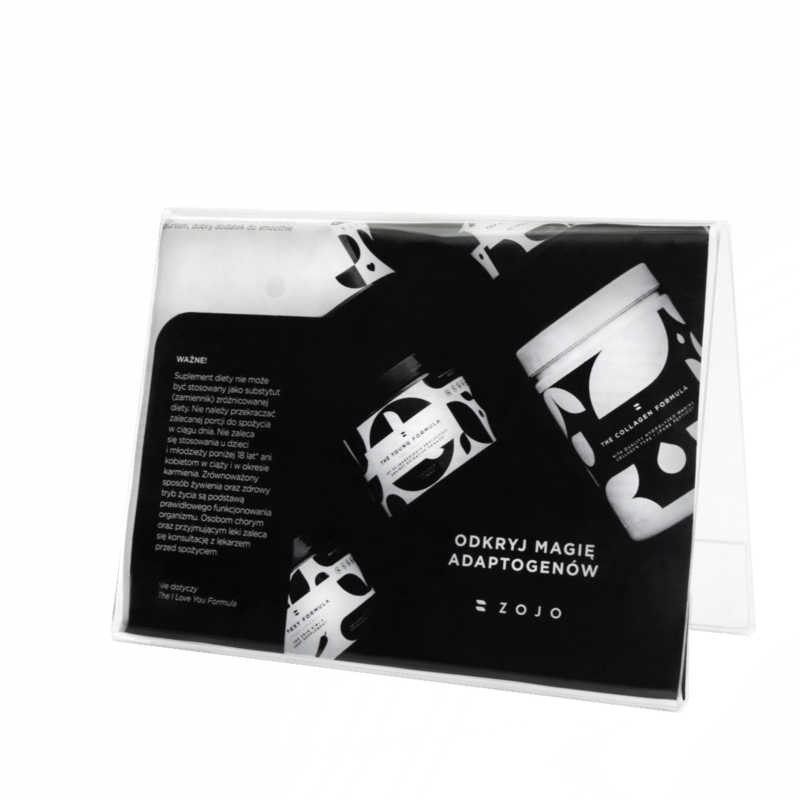 Stojak daszkowy na ulotki,bezbarwny, różne formaty