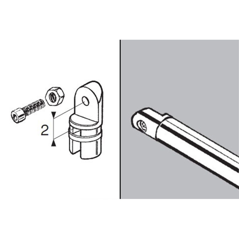 Połowa złącza zawiasowego do rury fi 32mm