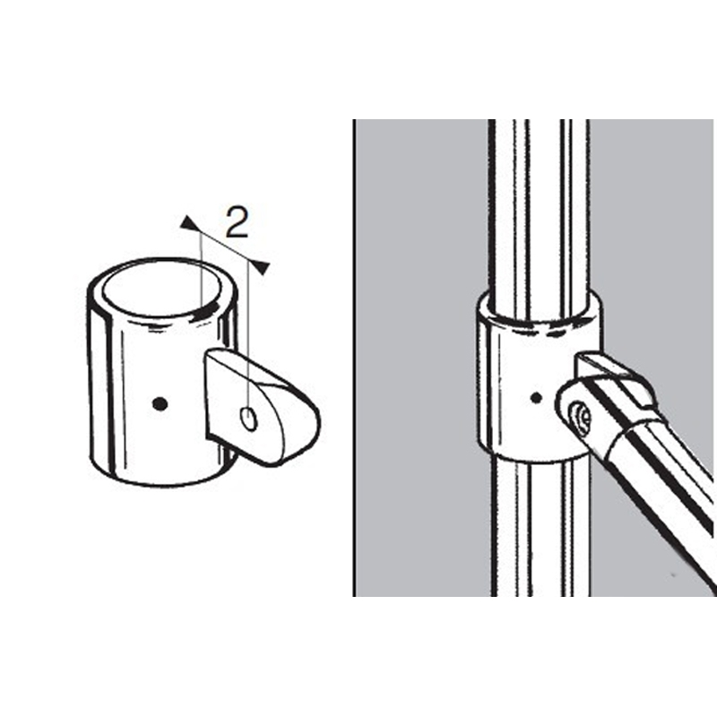 Uchwyt przelotowy fi 32mm jednostronny z blokadą