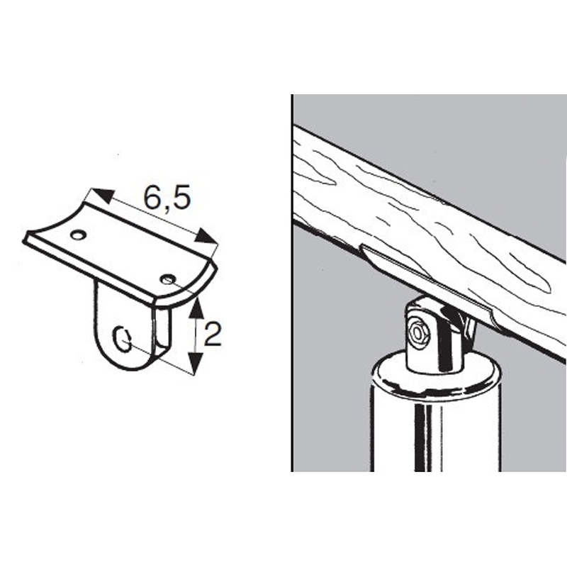 Uchwyt do poręczy rurowych fi 32mm, chrom