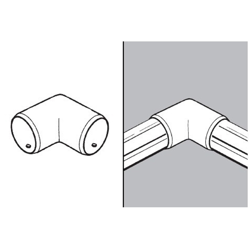 Narożnik do rur fi 32, chrom