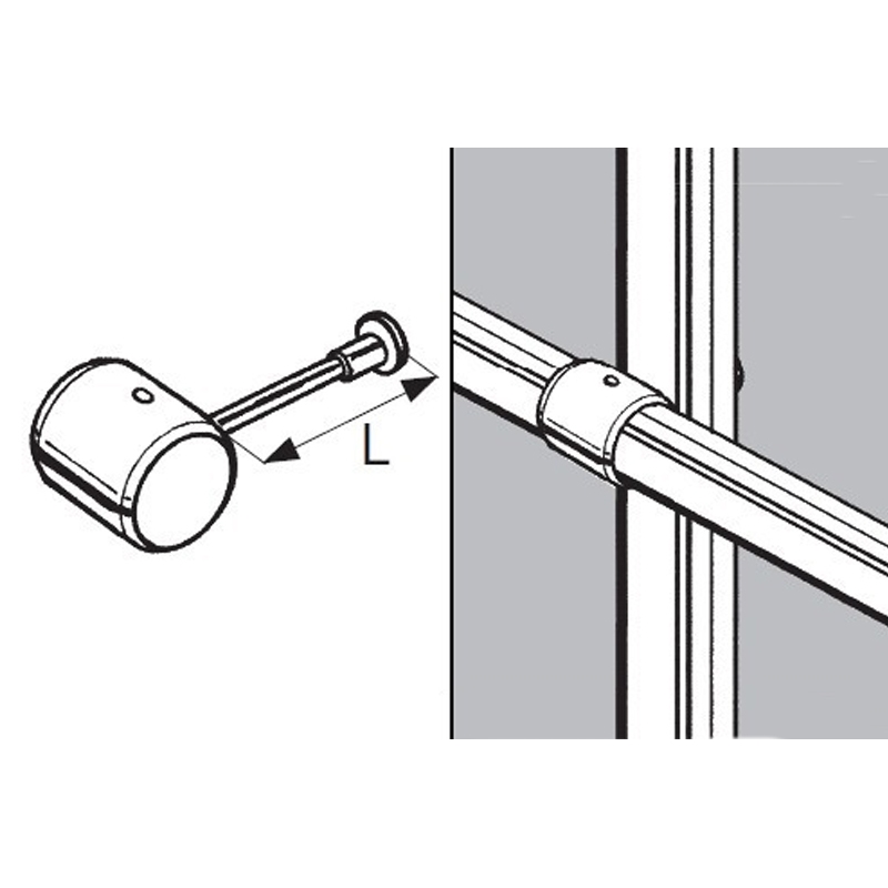 Złącze uchwyt przelotowy z blokadą fi 25/50, chrom