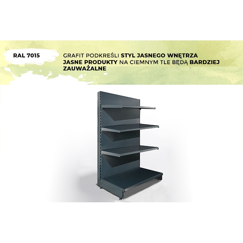 Regał sklepowy H140cm, półki 1x37cm, 3x30cm
