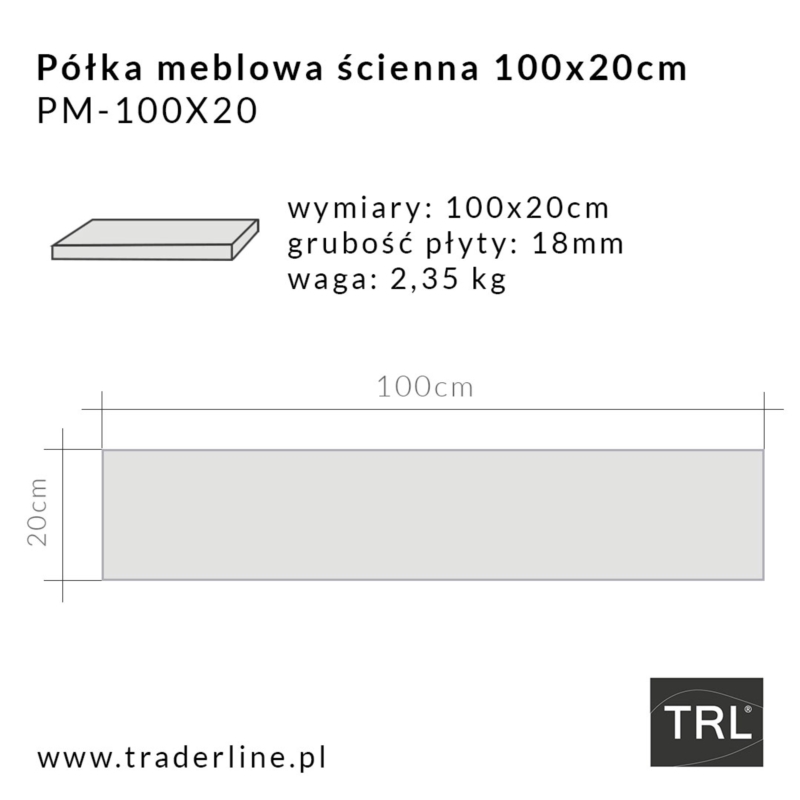 Półka meblowa ścienna szara