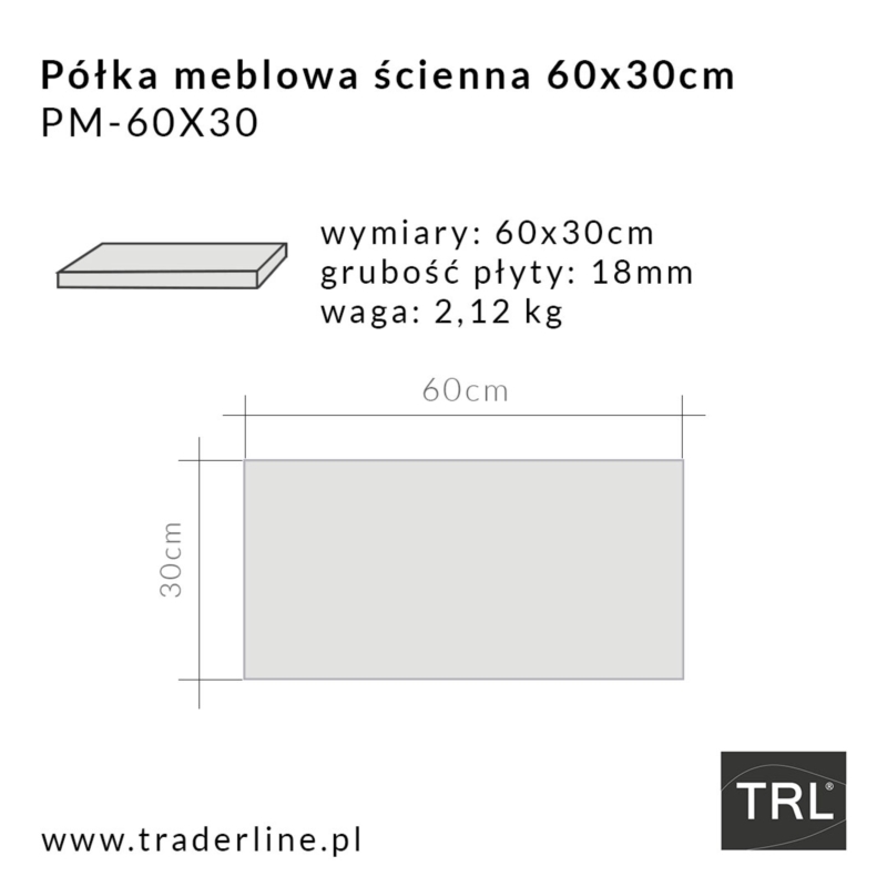 Półka meblowa ścienna szara