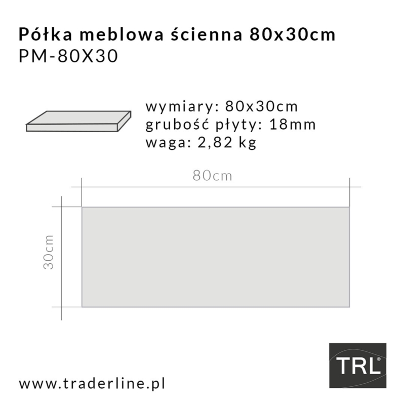Półka meblowa ścienna szara