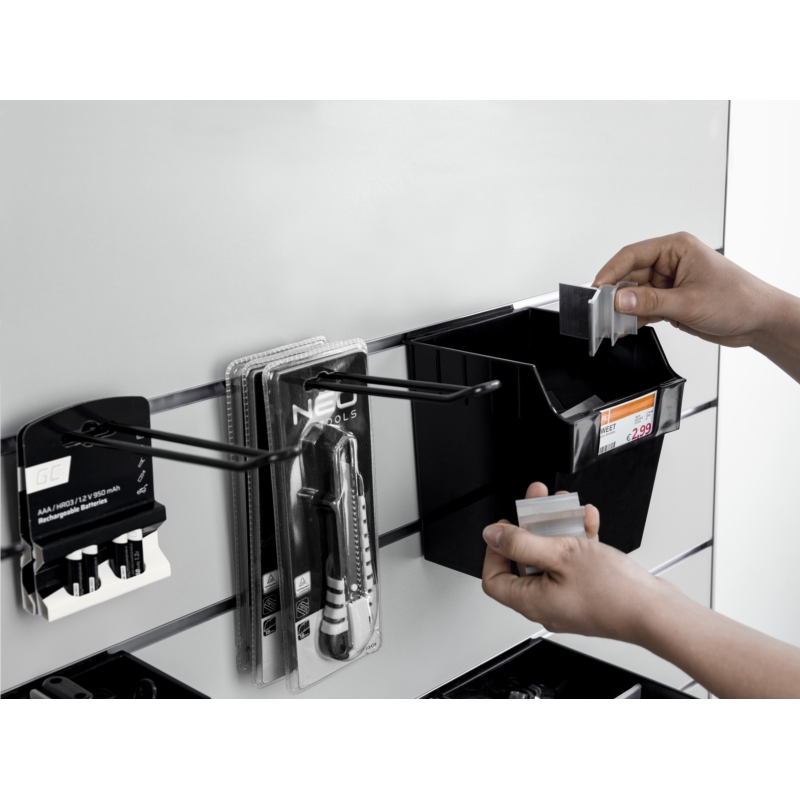 Pojemnik TOP wysoki na Slatwall 15x15x18cm czarny