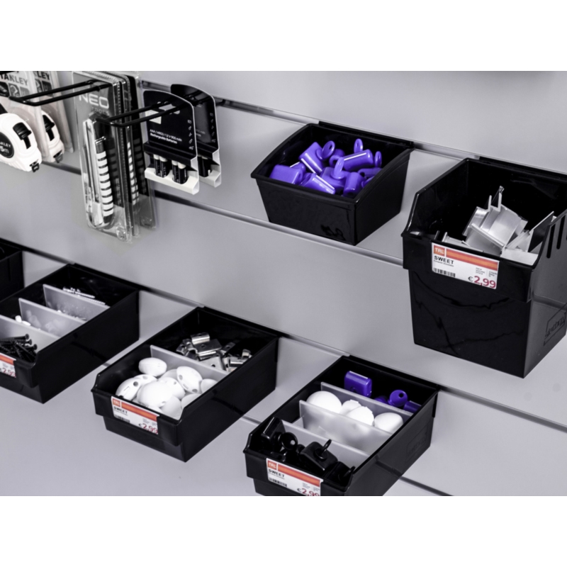 Pojemnik SLIM Slatwall 14x14x10cm czarny