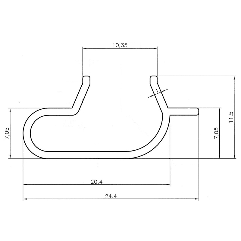 Wsuwka aluminiowa J, wkład do paneli Spacewall