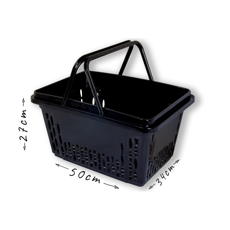 Czarne koszyki sklepowe 28L plastikowe