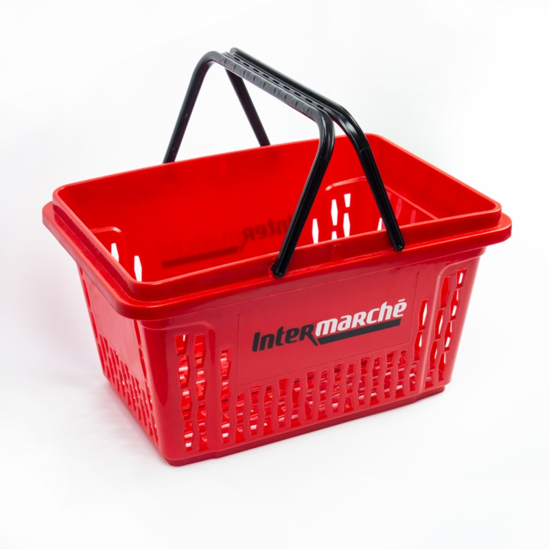 Czarne koszyki sklepowe 28L plastikowe