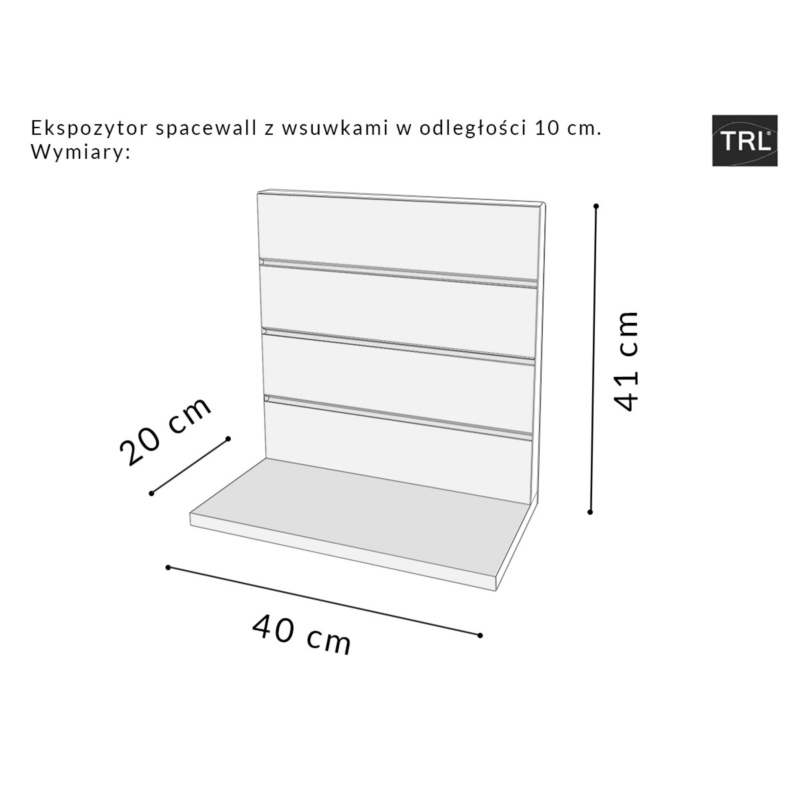 Ekspozytor, alaska, szerokość 40cm, Slatwall