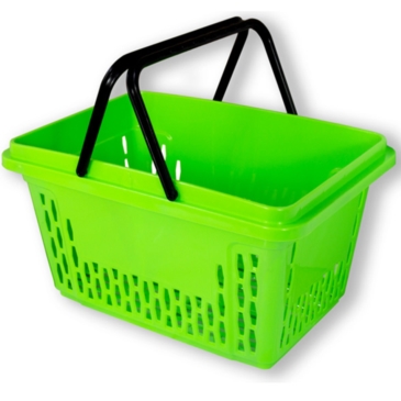 Jasnozielony koszyk sklepowy na zakupy 28L plastik