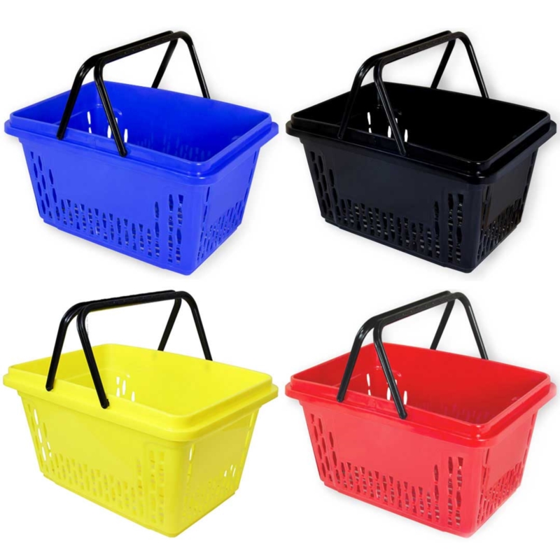 Jasnozielony koszyk sklepowy na zakupy 28L plastik