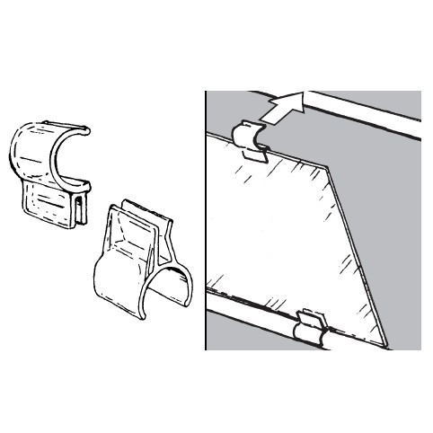 Uchwyt do szkła 4mm do rury fi 25mm, chrom