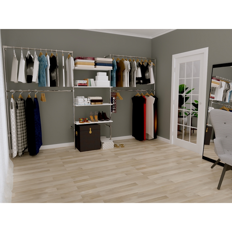 Wieszak sklepowy, do garderoby, z półkami 60cm