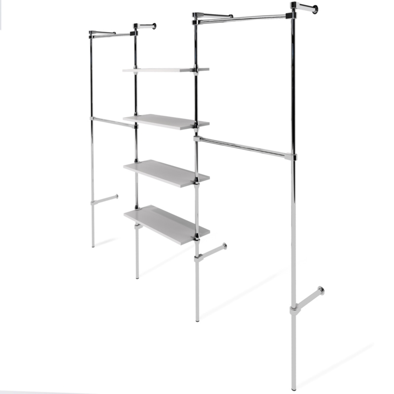 Wieszak sklepowy, do garderoby, z półkami 80cm