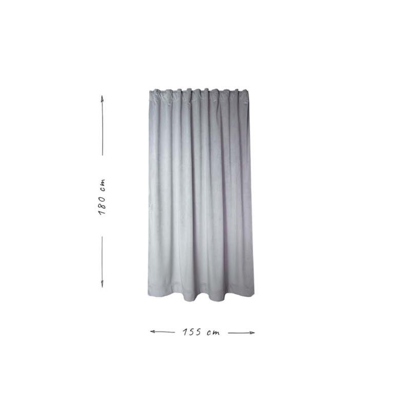 Kotara aksamit do przymierzalni szara 155x180cm