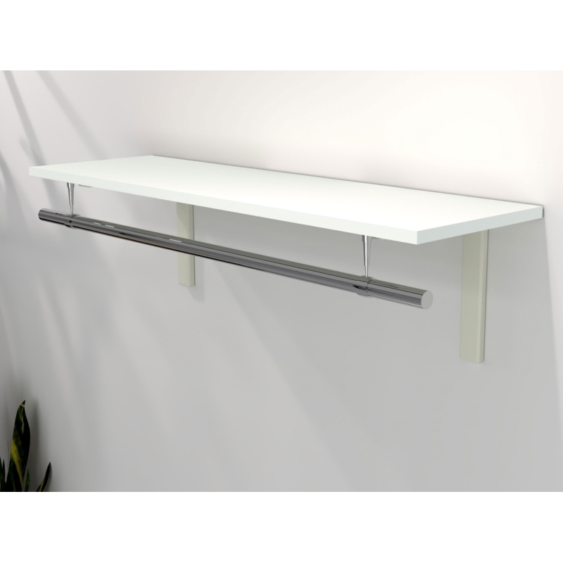 Półka naścienna, sklepowa, z relingiem, 100x35cm