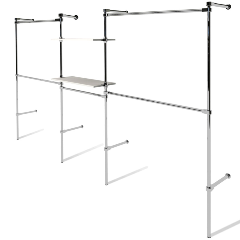 Wieszak do sklepu, garderoby, półki, drążki chrom