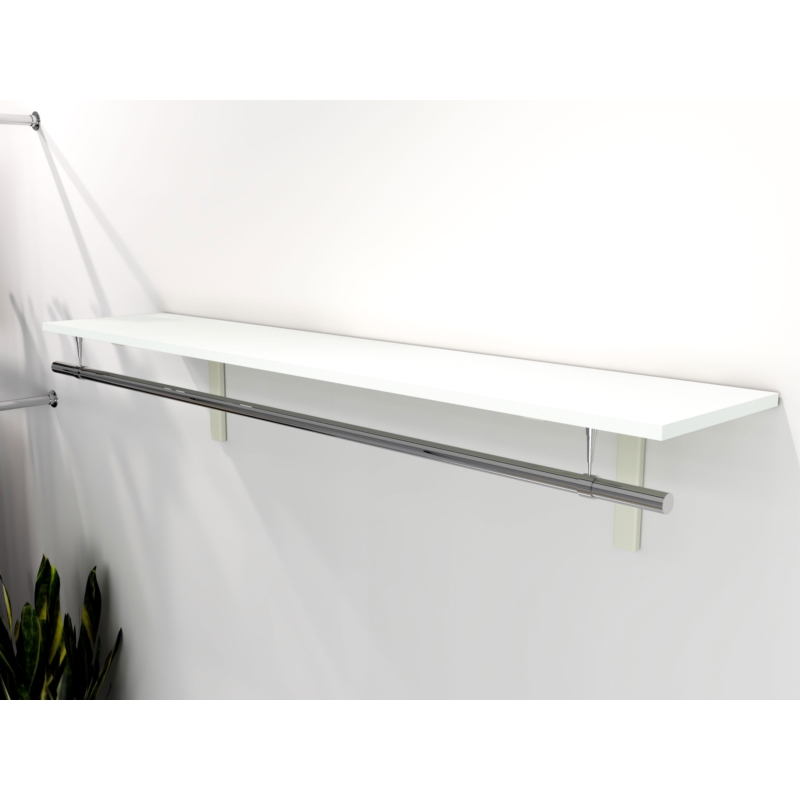 Półka naścienna, sklepowa, z relingiem, 120x35cm