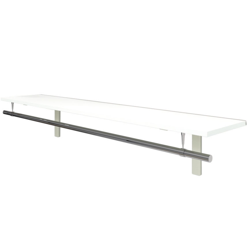 Półka naścienna, sklepowa, z relingiem, 120x35cm