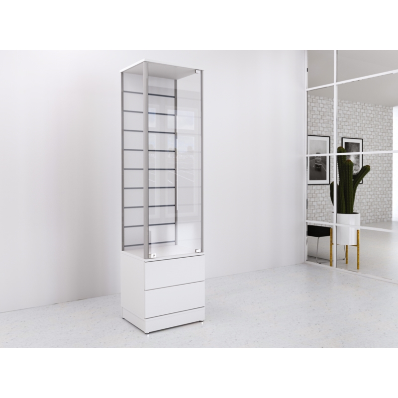 Gablota szklana 50x45x190cm, szuflady, Spacewall