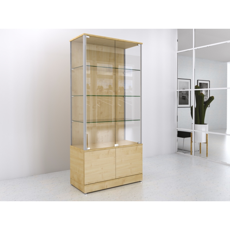 Gablota szklana 90x45x190cm, z szafką, pełna