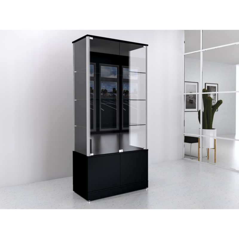 Gablota szklana 90x45x190cm, z szafką, pełna