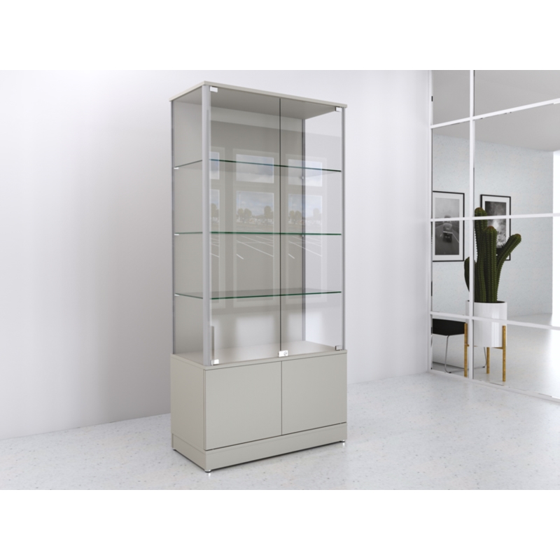 Gablota szklana 90x45x190cm, z szafką, pełna