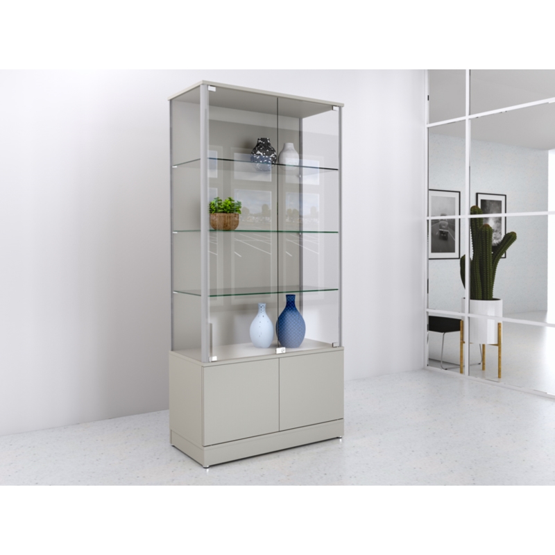 Gablota szklana 90x45x190cm, z szafką, pełna