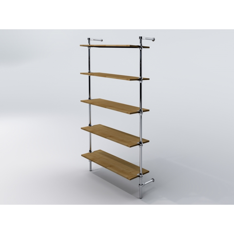 Regał z półkami 100x30 cm, przyścienny, chrom