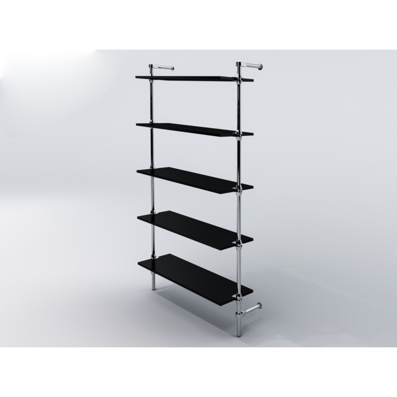 Regał z półkami 100x30 cm, przyścienny, chrom