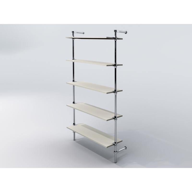 Regał z półkami 100x30 cm, przyścienny, chrom