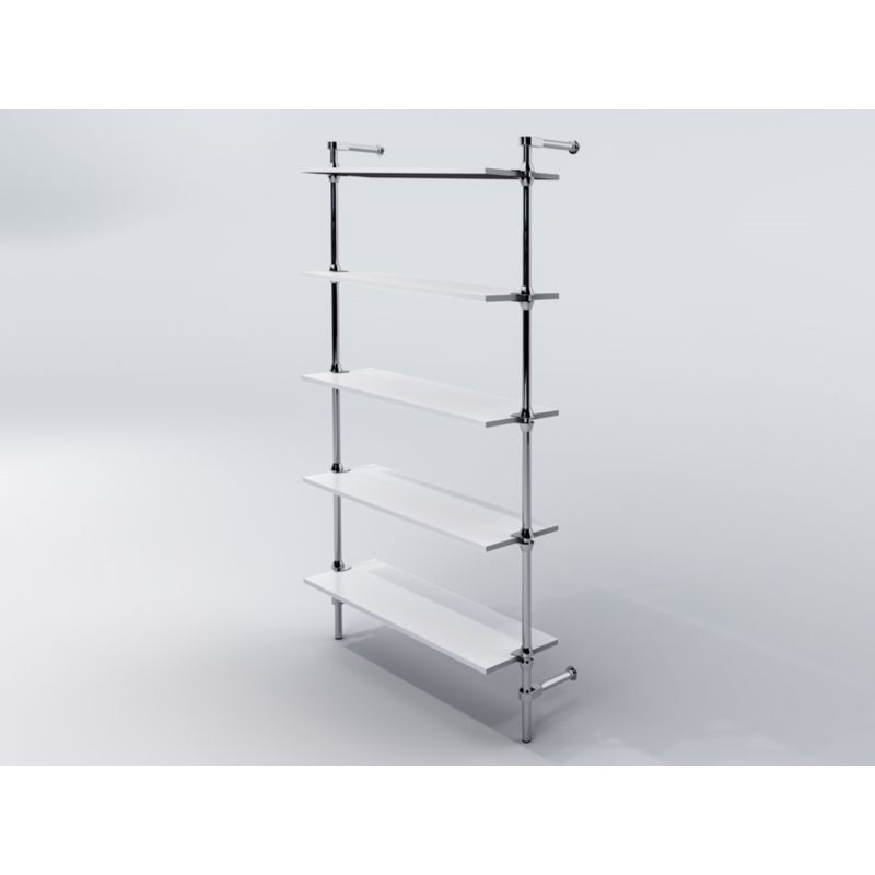 Regał z półkami 100x30 cm, przyścienny, chrom