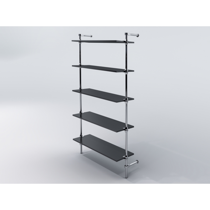 Regał z półkami 100x30 cm, przyścienny, chrom