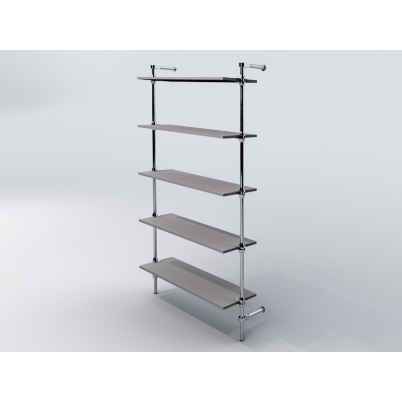 Regał z półkami 100x30 cm, przyścienny, chrom