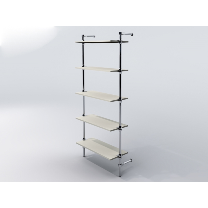 Regał z półkami 80x30 cm, przyścienny, chrom