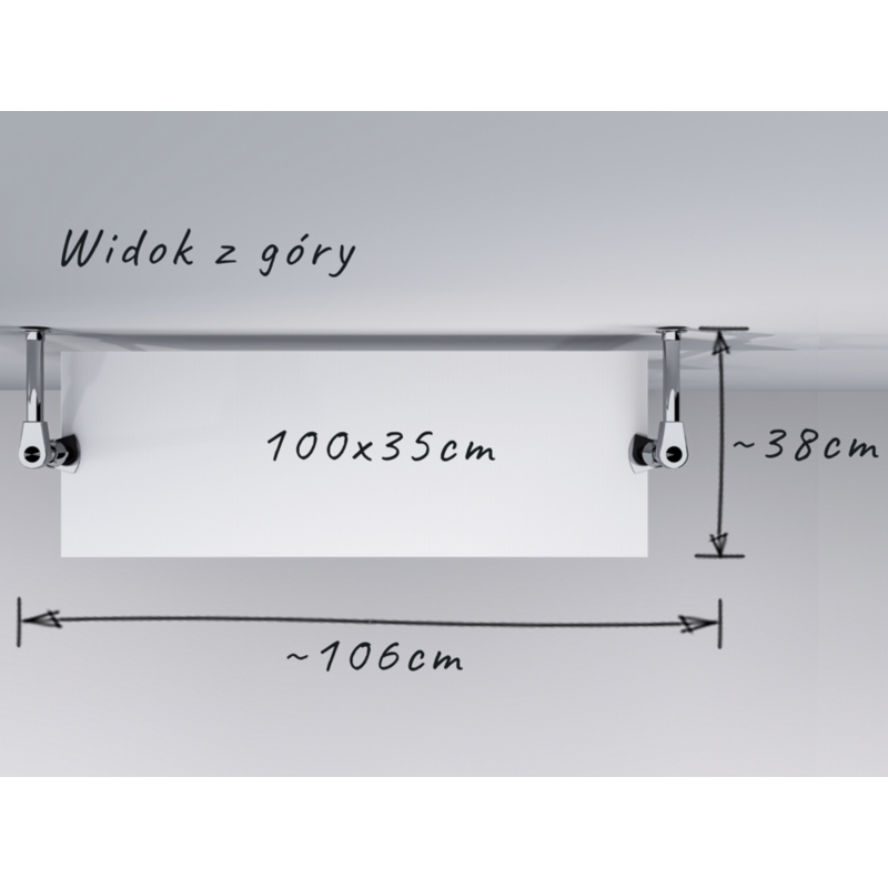Regał z półkami 100x35 cm, przyścienny, chrom