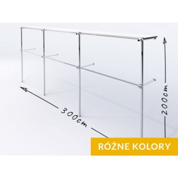 Wieszak odzieżowy, sklepowy, z półką górną, chrom