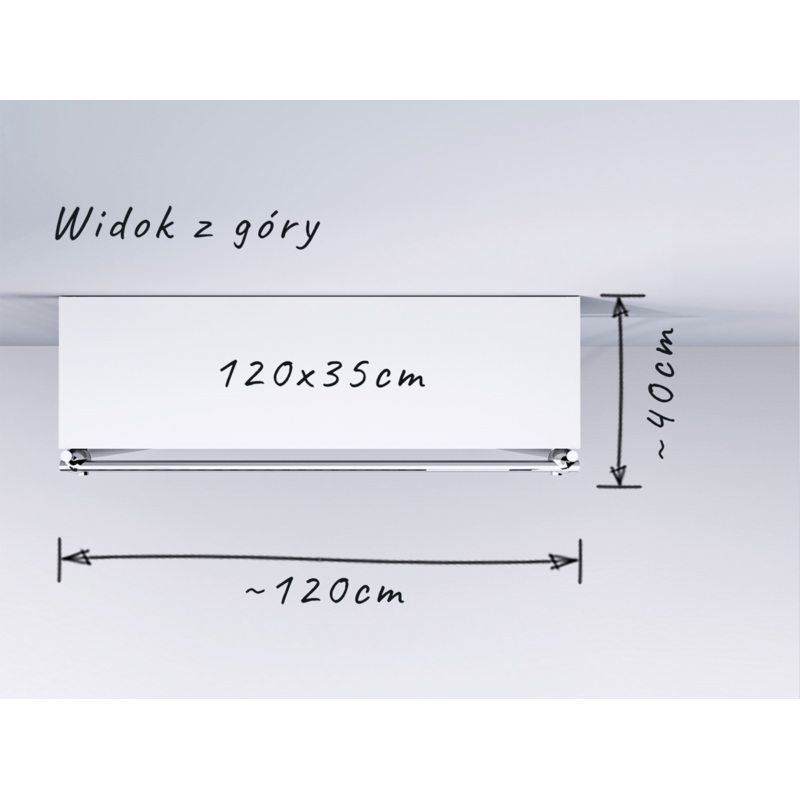 Wieszak sklepowy, dwupoziomowy z półką, chrom