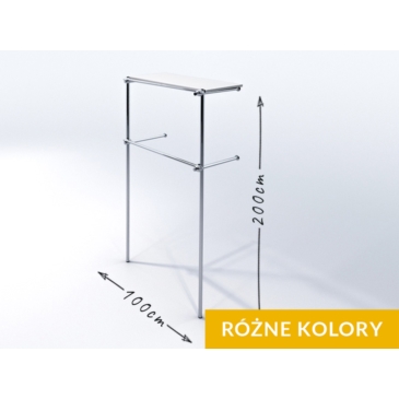 Wieszak sklepowy dwupoziomowy z półką, chrom