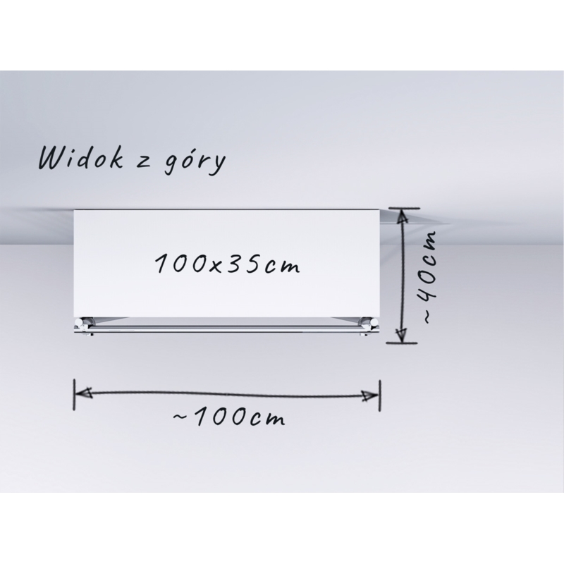 Wieszak sklepowy dwupoziomowy z półką, chrom